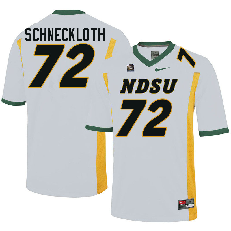 North Dakota State Bison #72 Nate Schneckloth College Football Jerseys Stitched-White